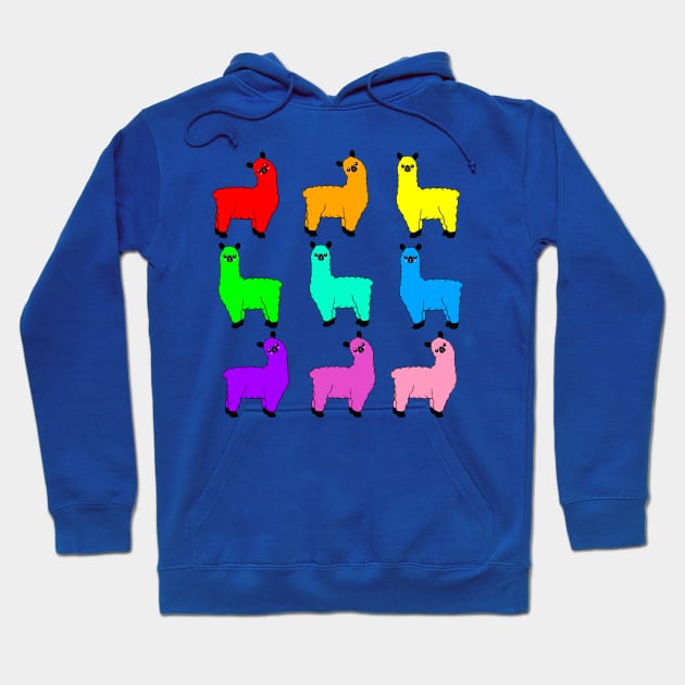 Rainbow Llamas Hoodie by MelanieJeyakkumar